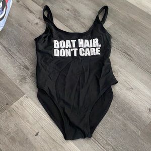 Black one piece bathing suite